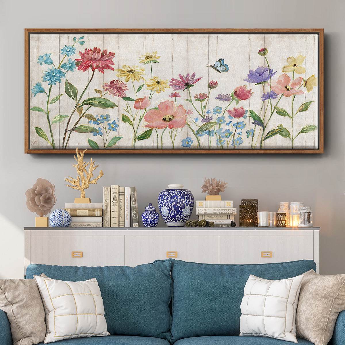 Wildflower Flutter On - Floater Framed Canvas Print