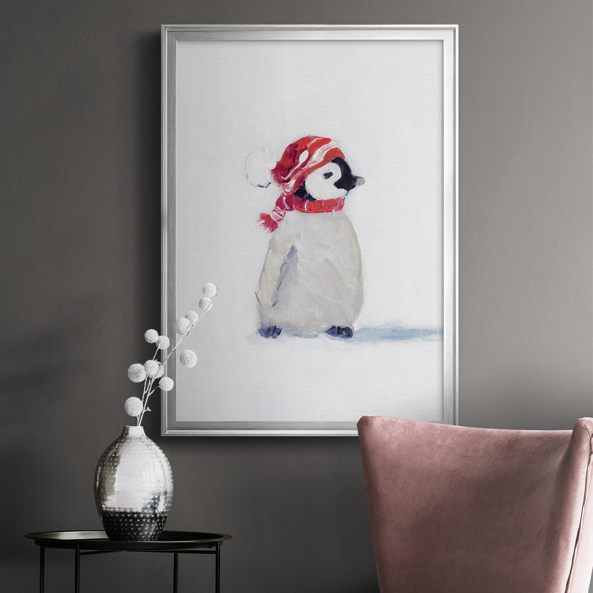 Penguin Play I - Modern Framed Canvas Print