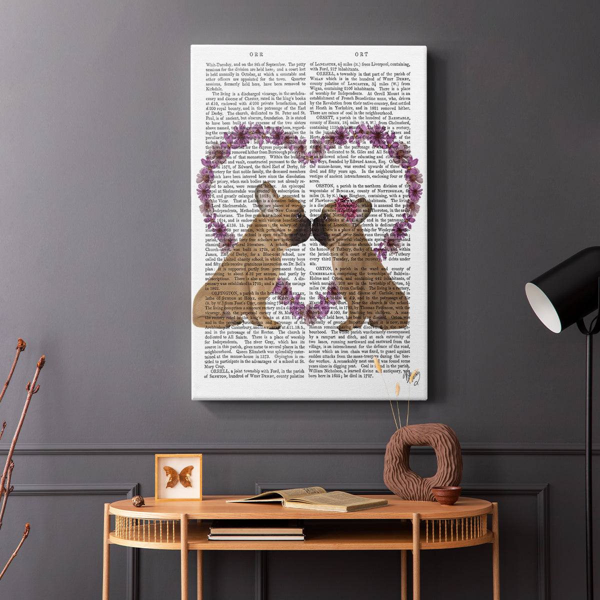 French Kiss and Flower Heart - Canvas Art Print