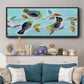 Bitty Birds I - Floater Framed Canvas Print