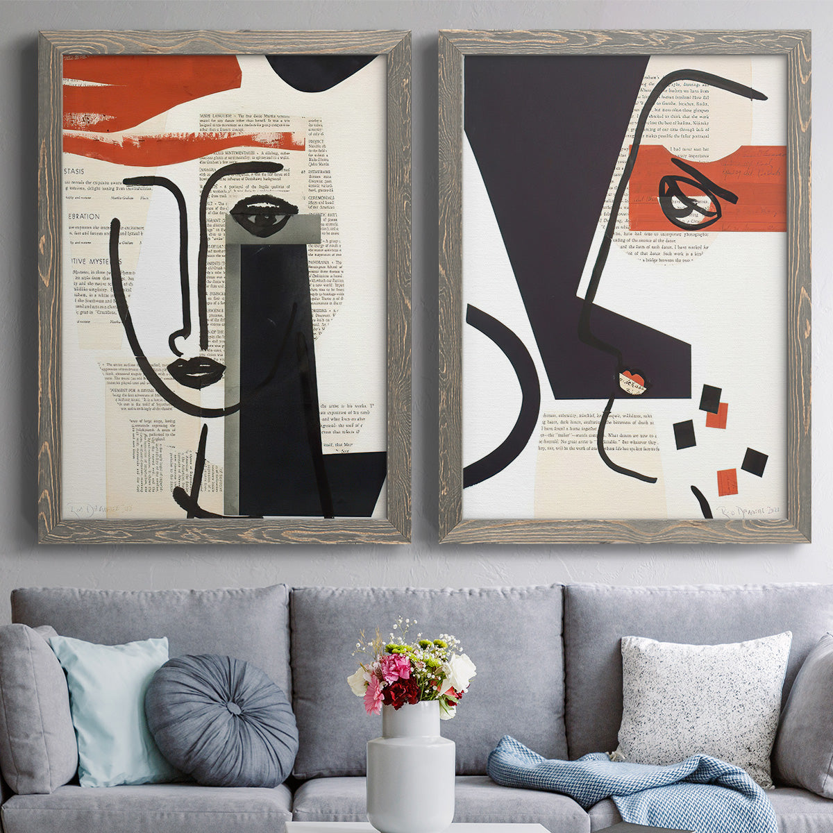 Faces of A Century V - Premium Framed Canvas 2 Piece Set - Ready to Hang