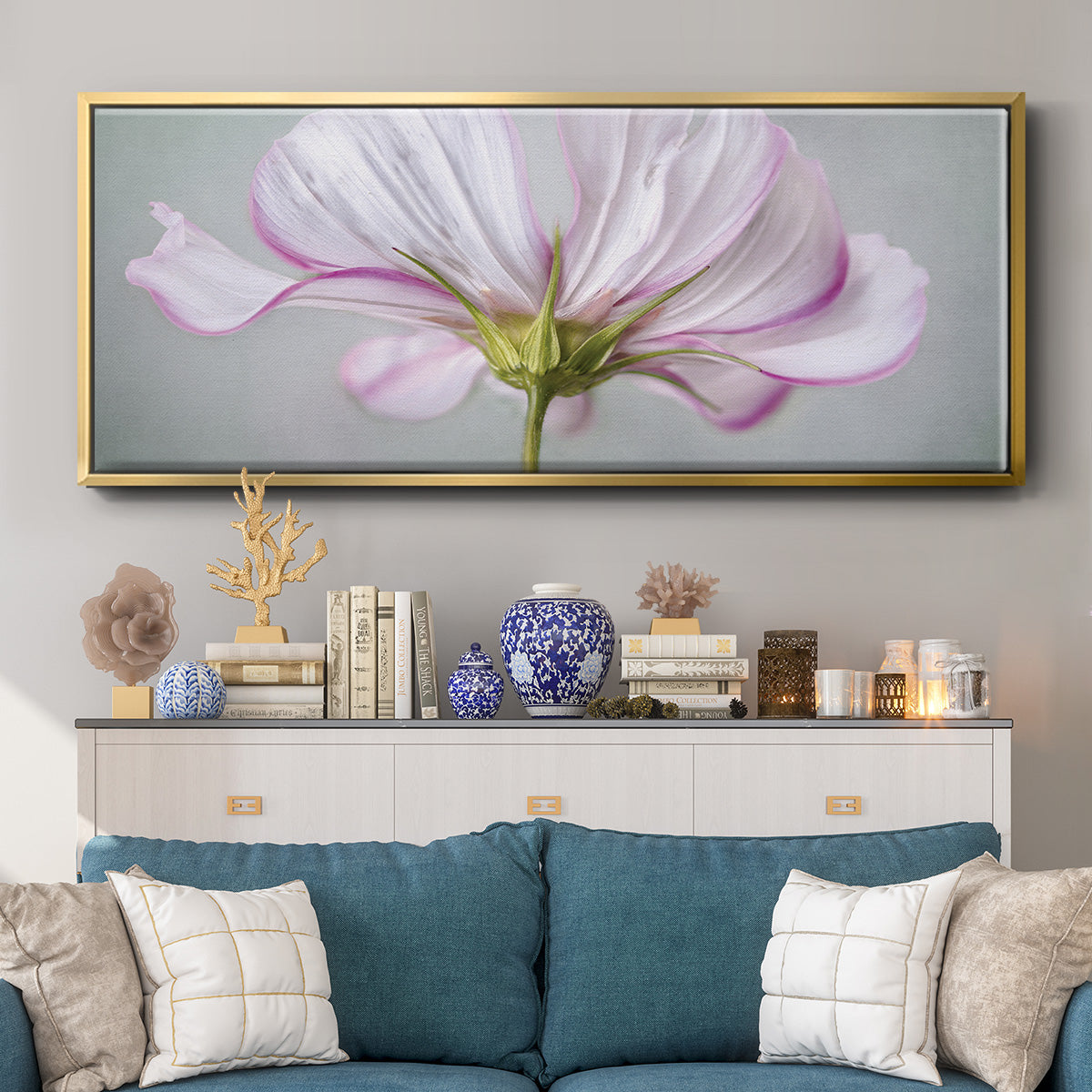 Textured Floral - Floater Framed Canvas Print