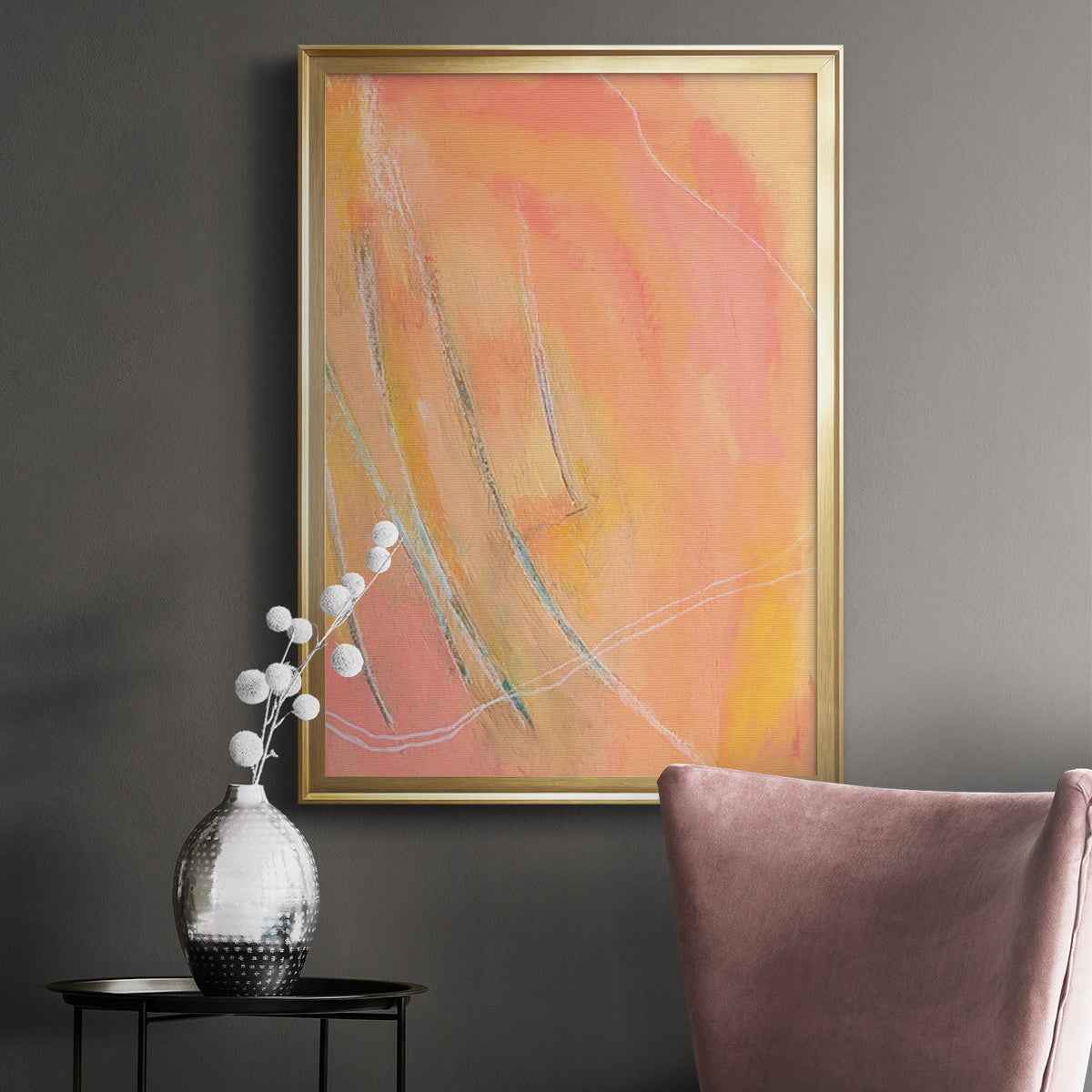 Peach Bliss I - Modern Framed Canvas Print