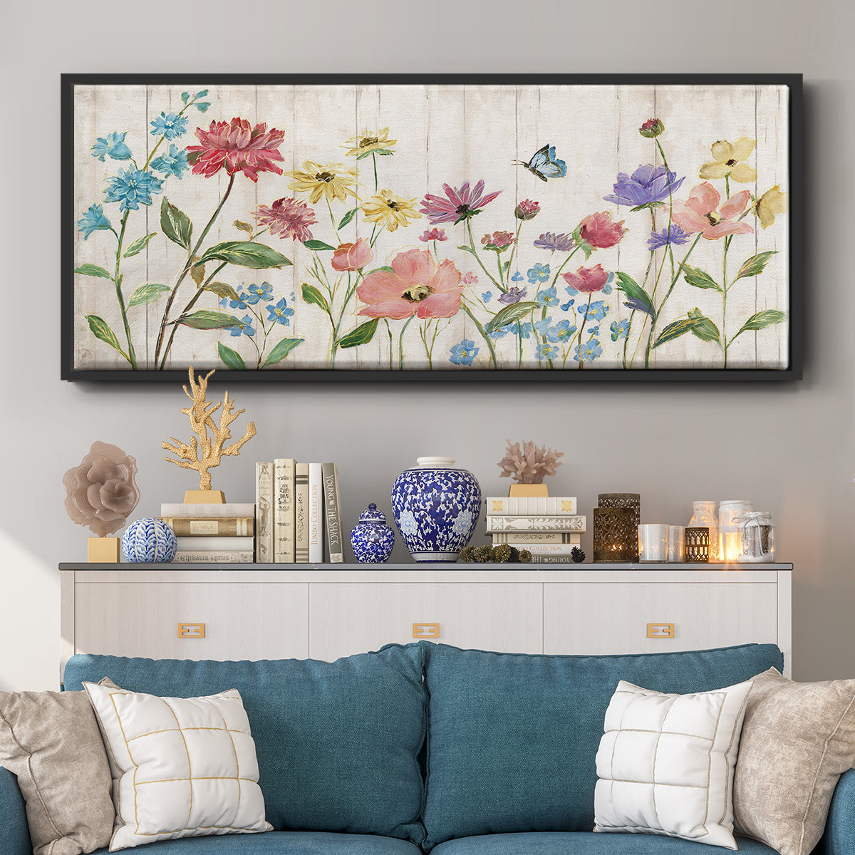 Wildflower Flutter On - Floater Framed Canvas Print