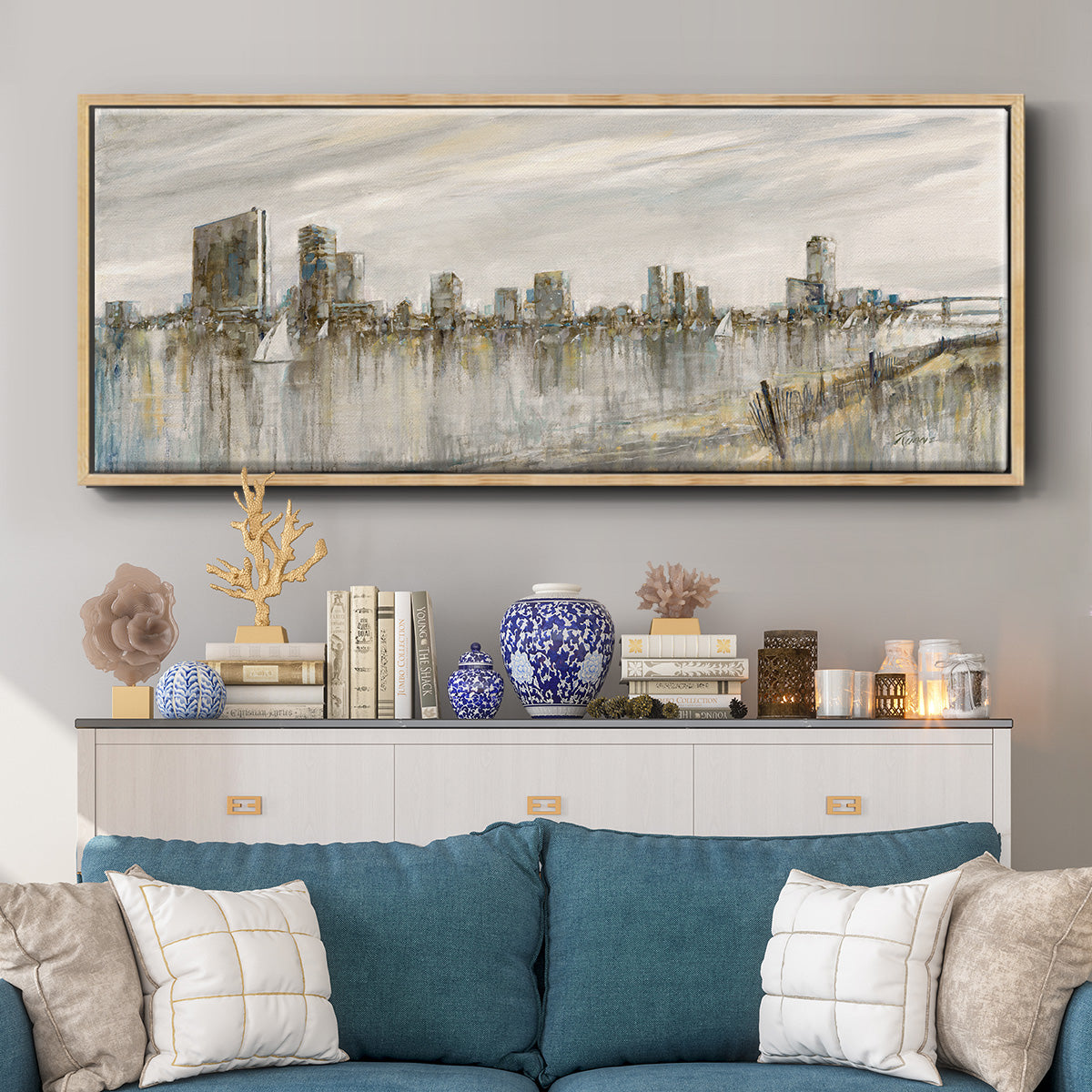 Skyline Sail - Floater Framed Canvas Print