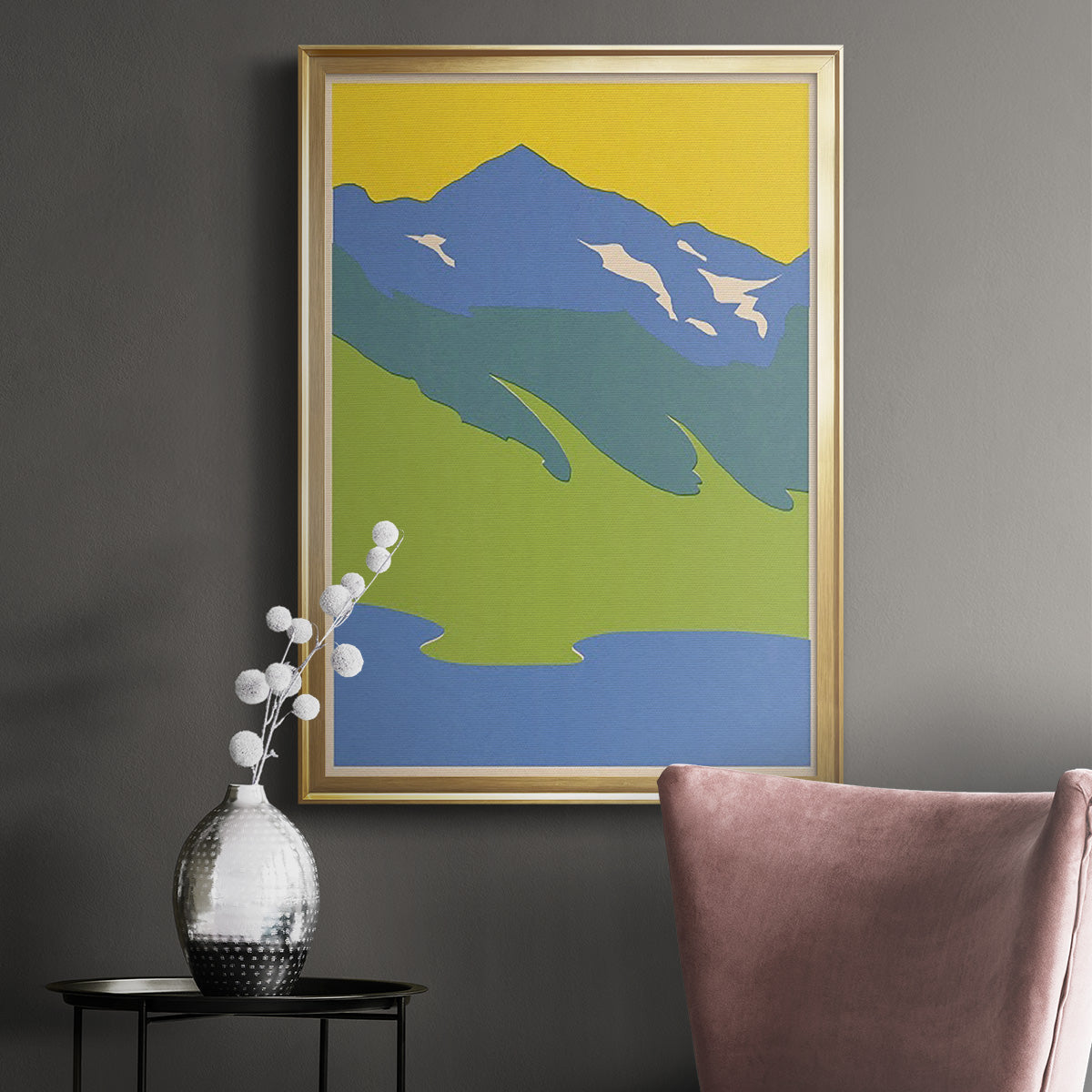 Bright Glacial Lake I - Modern Framed Canvas Print