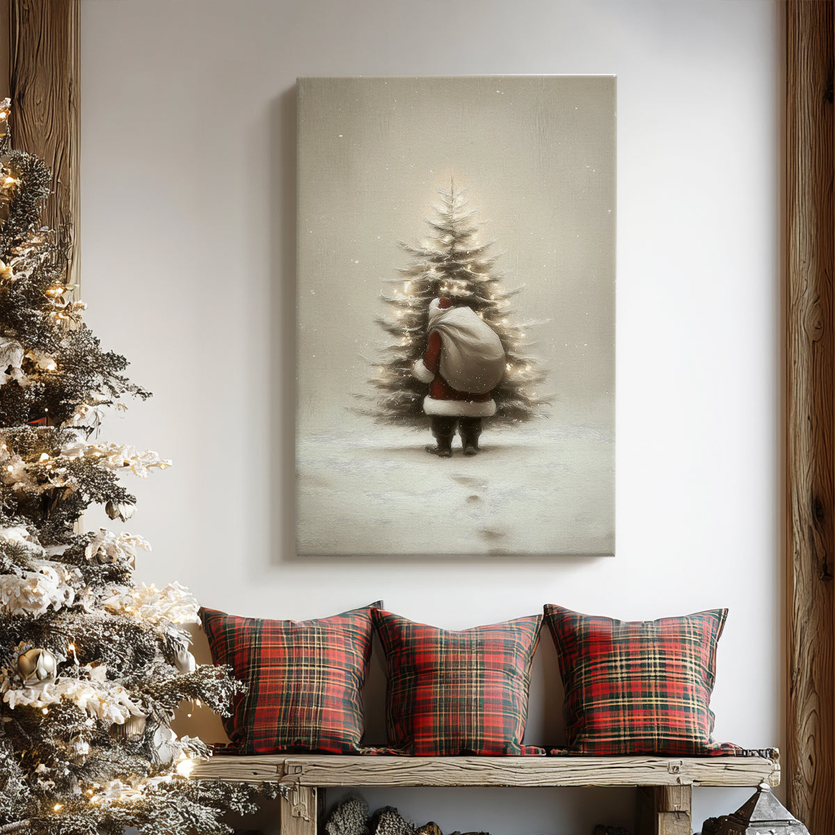Night of Tinsel-Gold Snow - Canvas Art Print