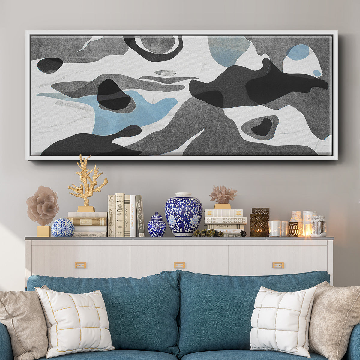 Rivers & Stones III - Floater Framed Canvas Print