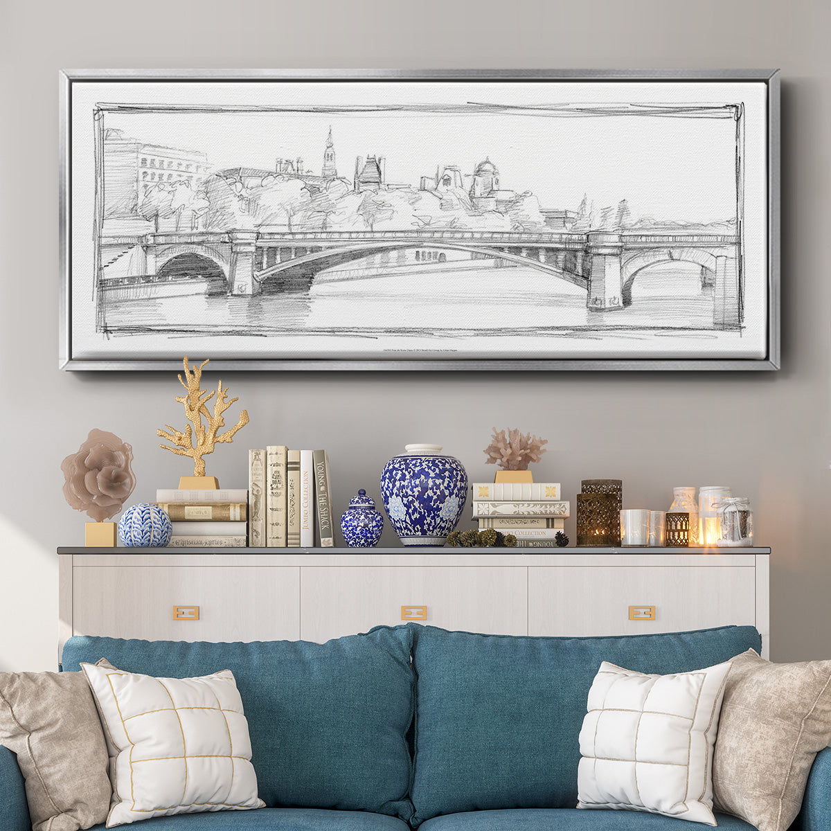 Pont de Notre Dame - Floater Framed Canvas Print