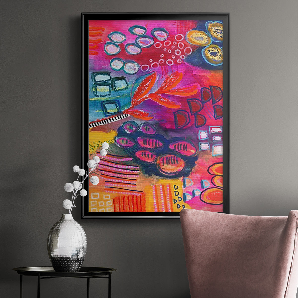 Vivaciously Changing I - Modern Framed Canvas Print