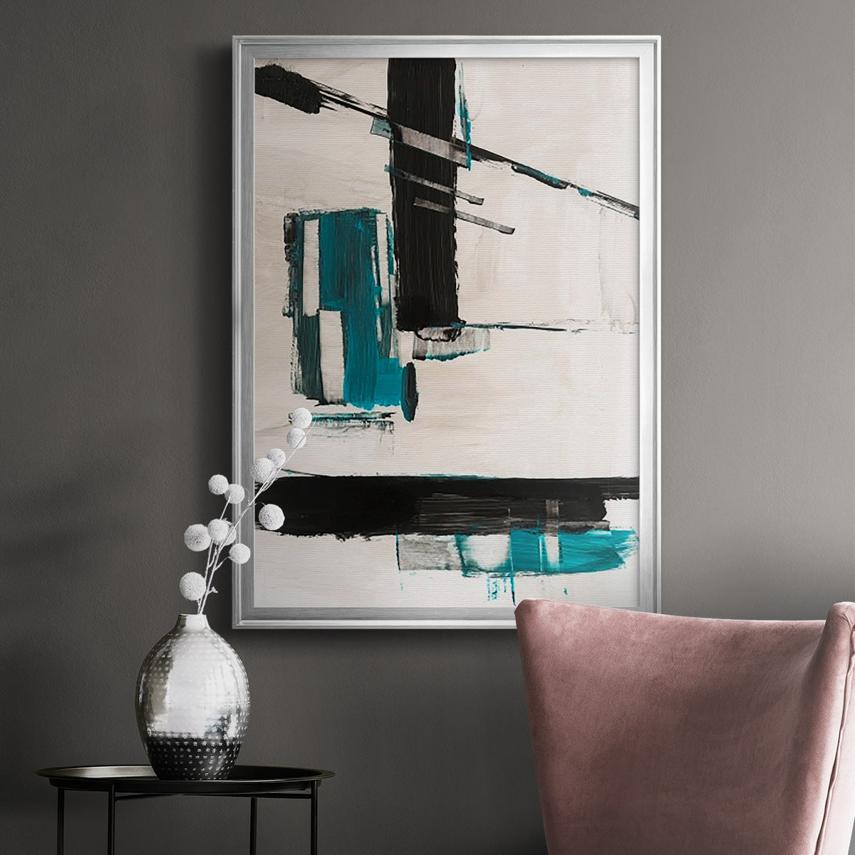 Geometry Notes II - Modern Framed Canvas Print