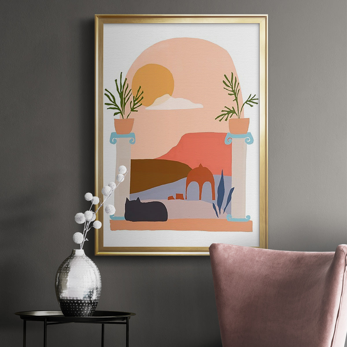 Paper Scene IV - Modern Framed Canvas Print