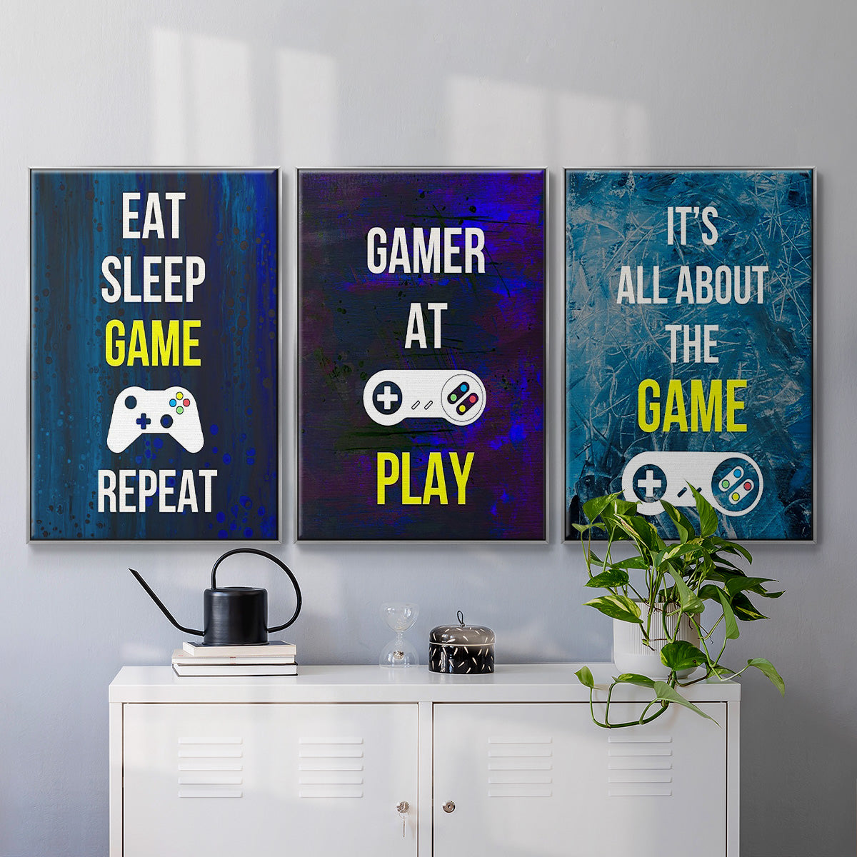 Gamer at Play IV - Floater Framed Canvas Set