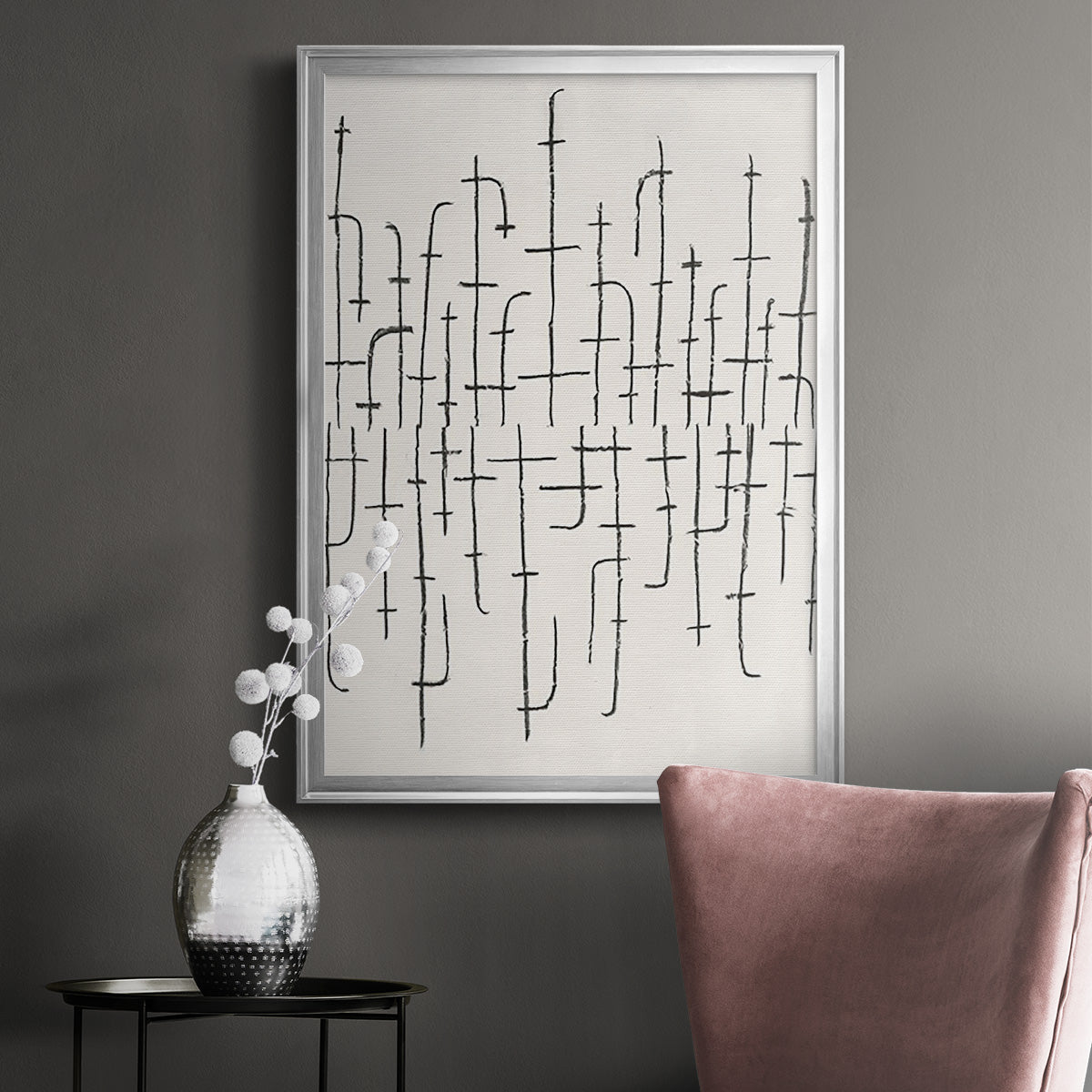 Vertical Arrangement II - Modern Framed Canvas Print