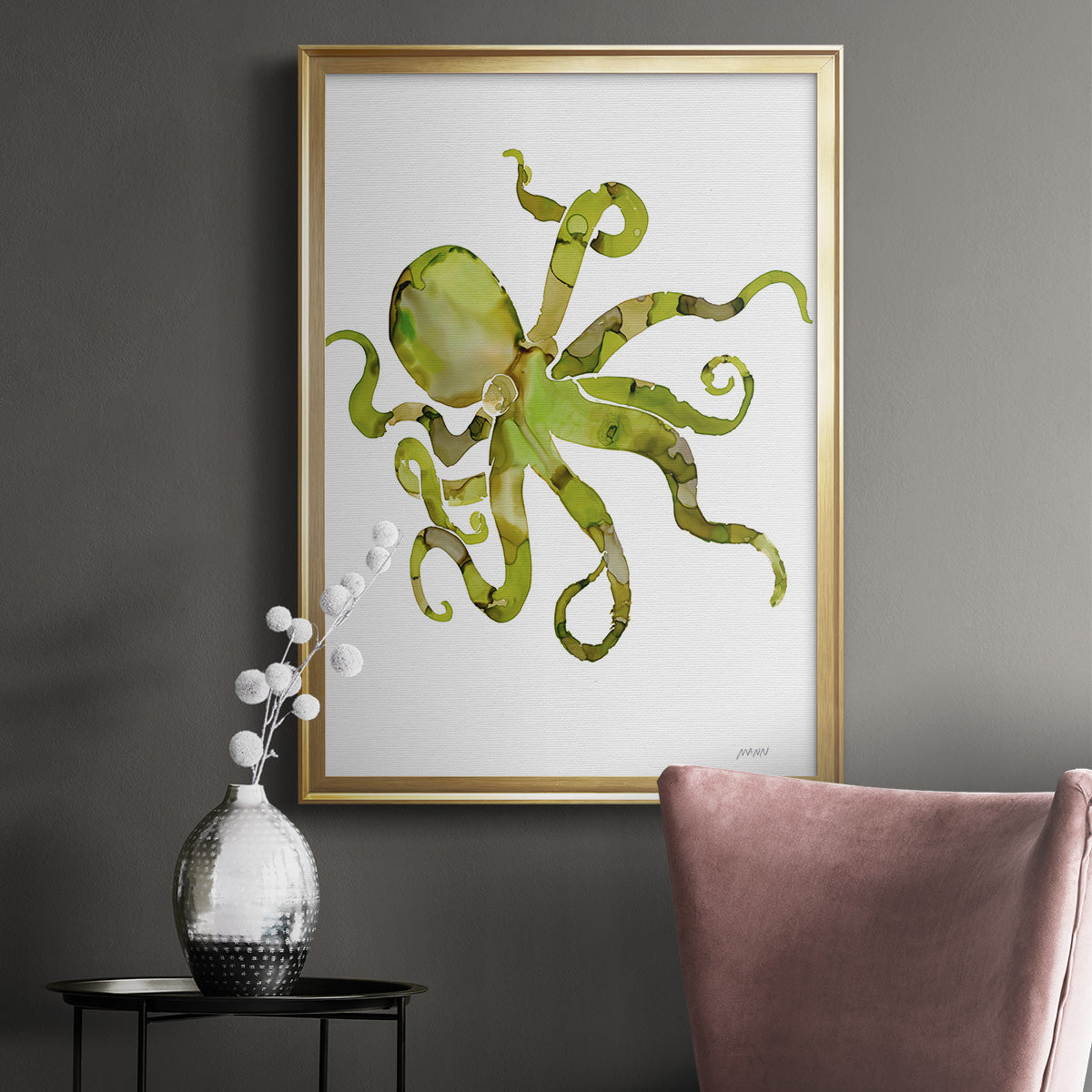 Octopus - Modern Framed Canvas Print