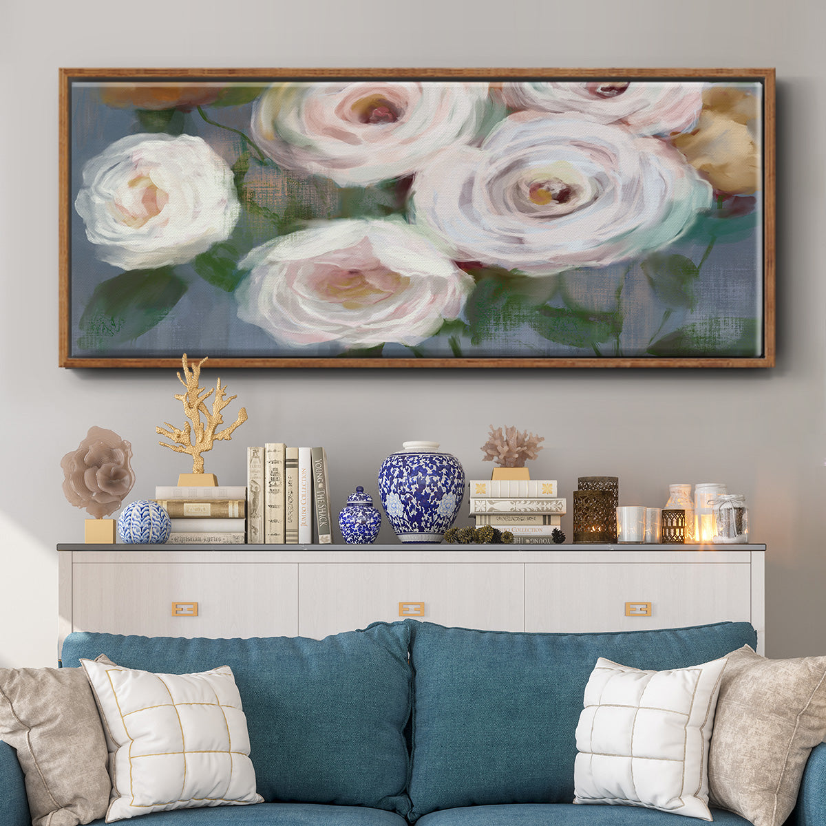 Magical Bouquet - Floater Framed Canvas Print