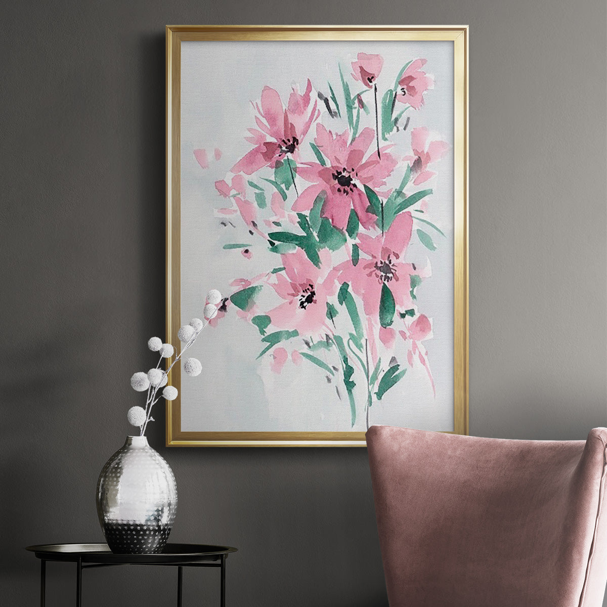 Posy Blooms III - Modern Framed Canvas Print