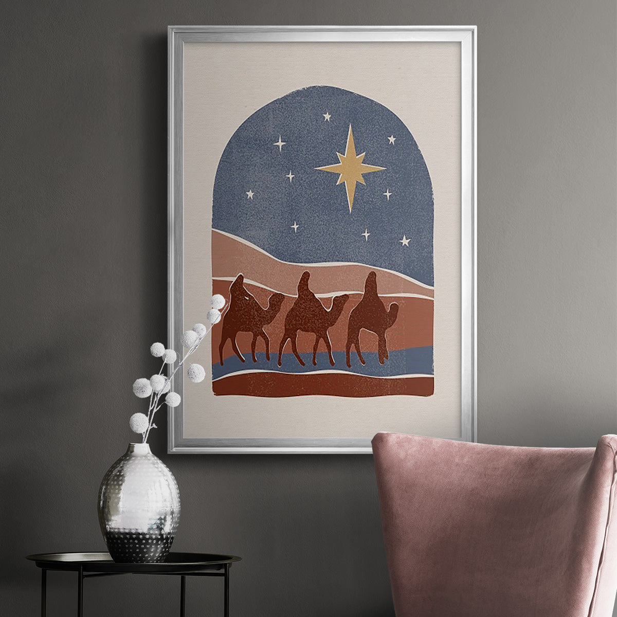 Boho Nativity II - Modern Framed Canvas Print