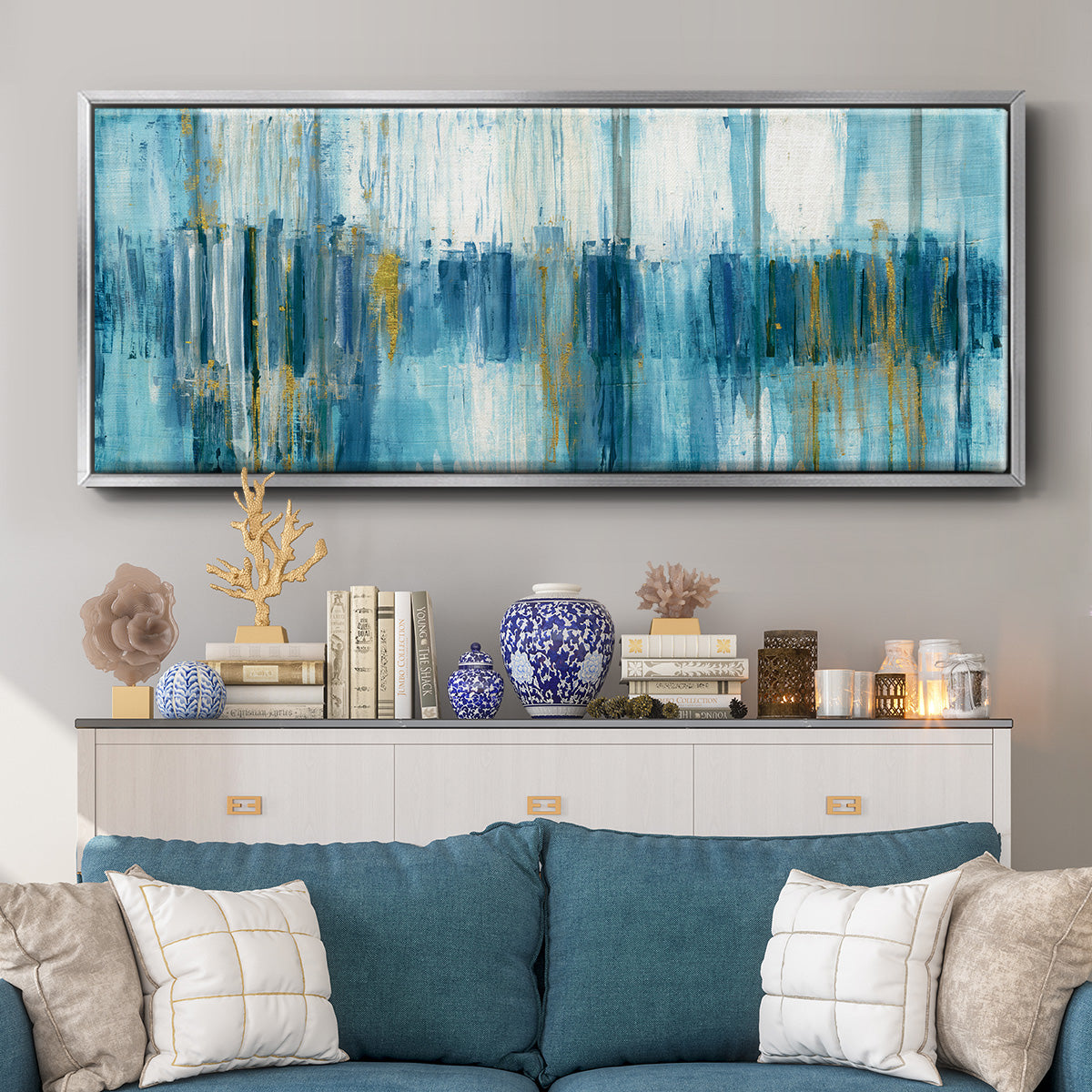 Abstract Saturnia - Floater Framed Canvas Print