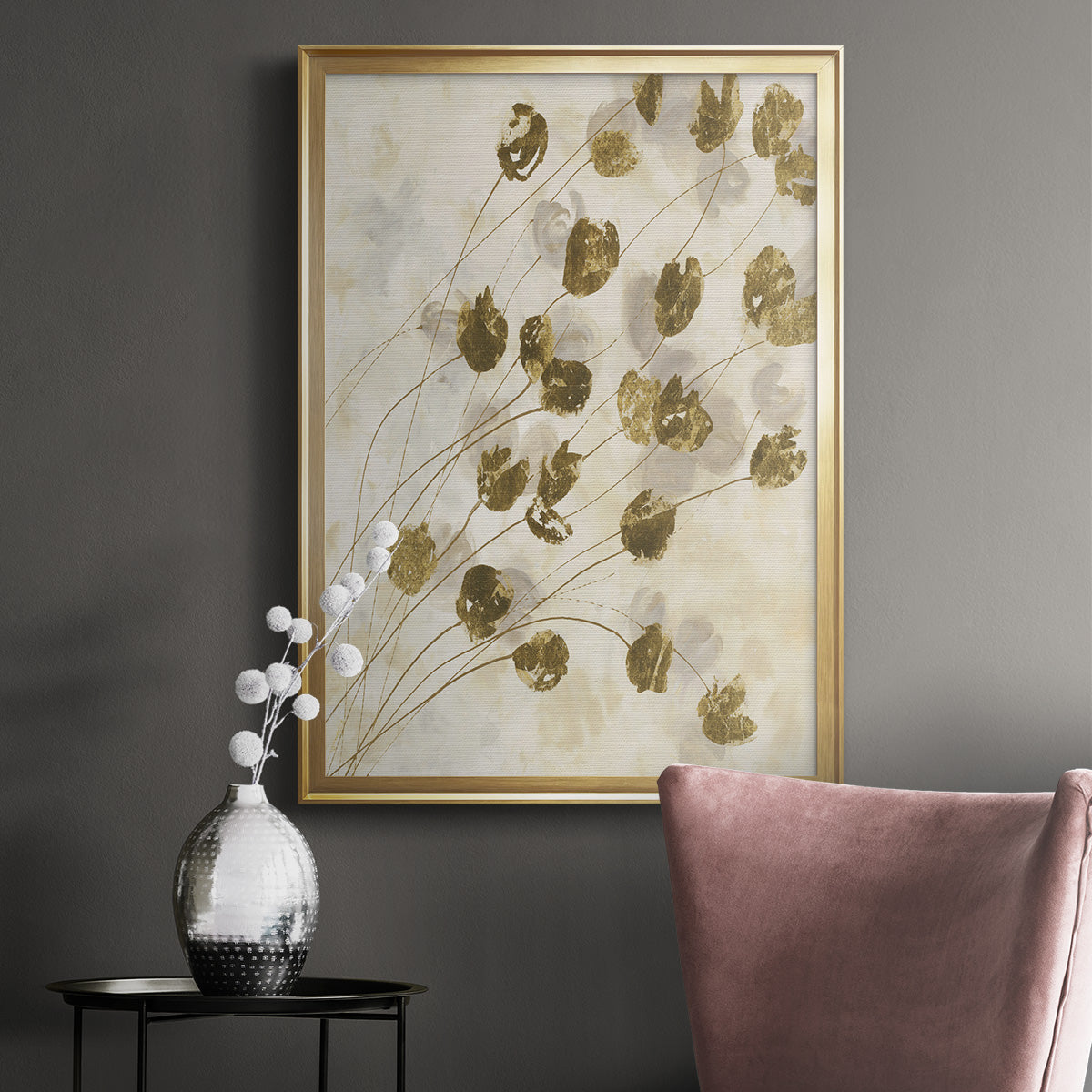 Elegance In Bloom IV - Modern Framed Canvas Print