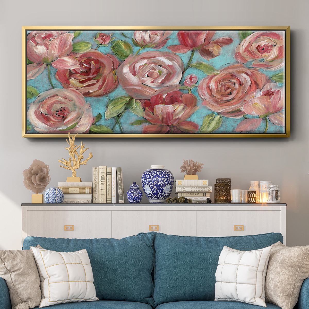 Peaches and Cream - Floater Framed Canvas Print