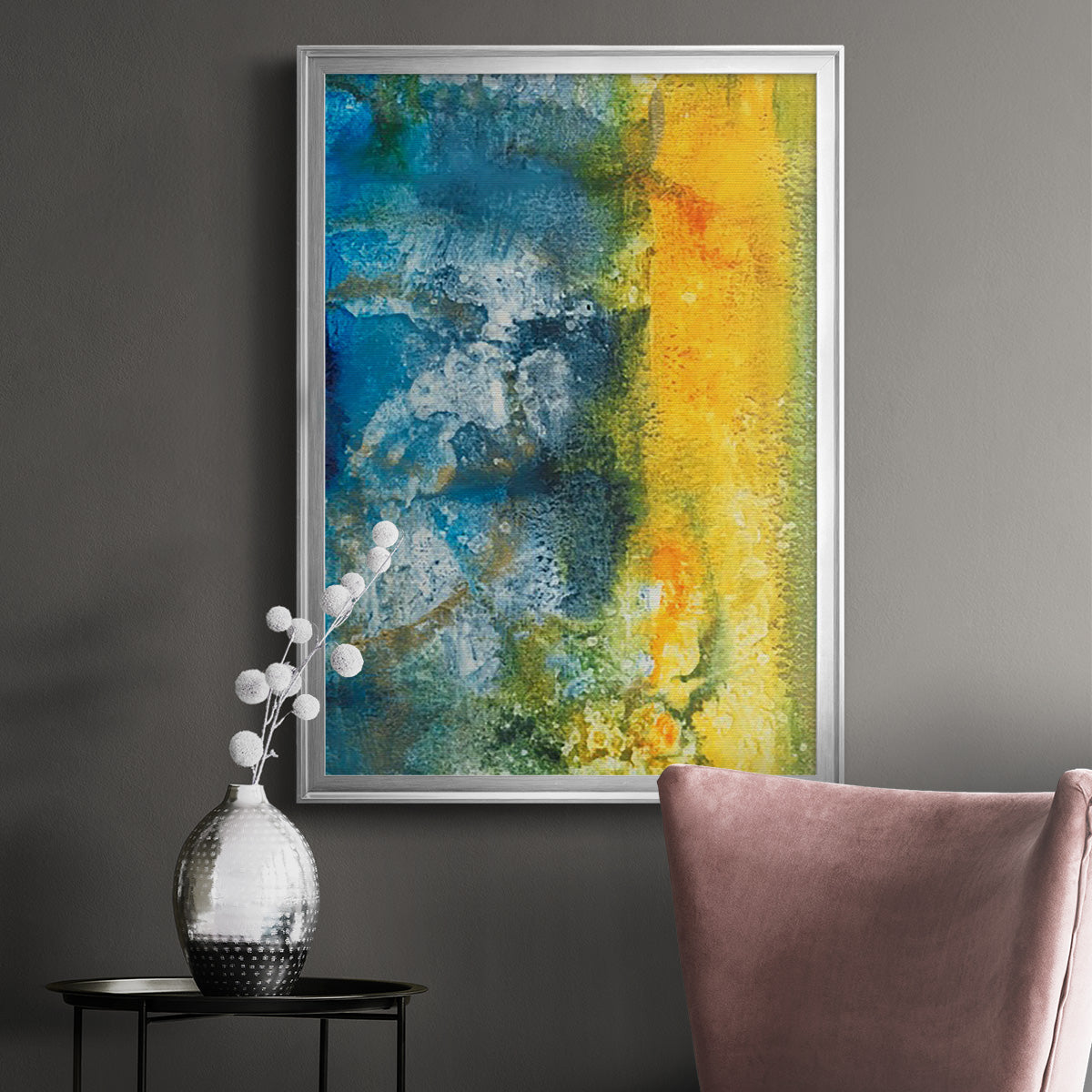 Aquatic Energy II - Modern Framed Canvas Print