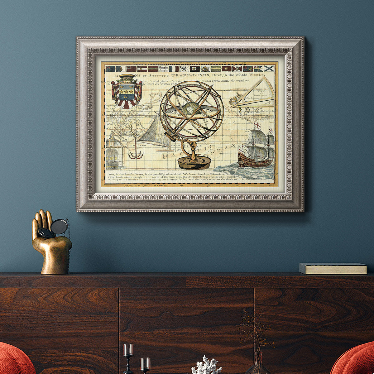 Nautical Map I Premium Framed Canvas- Ready to Hang