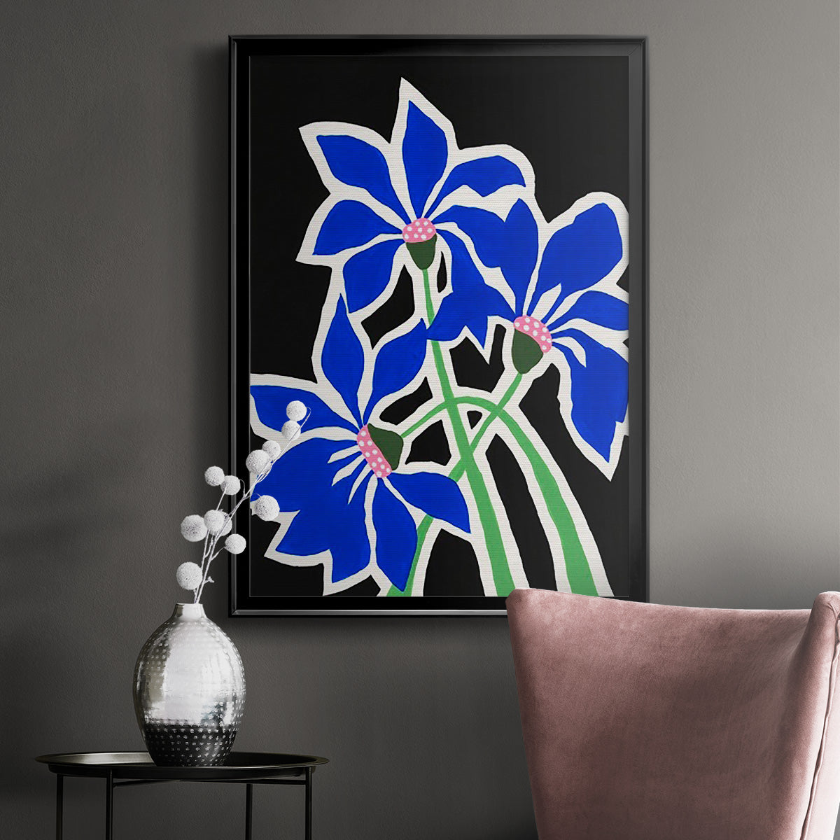 Pop Flowers IV - Modern Framed Canvas Print