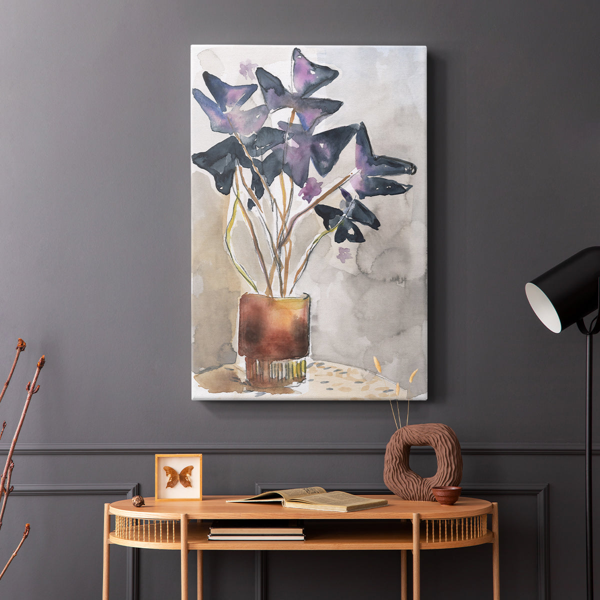 Oxalis in Vase I - Canvas Art Print