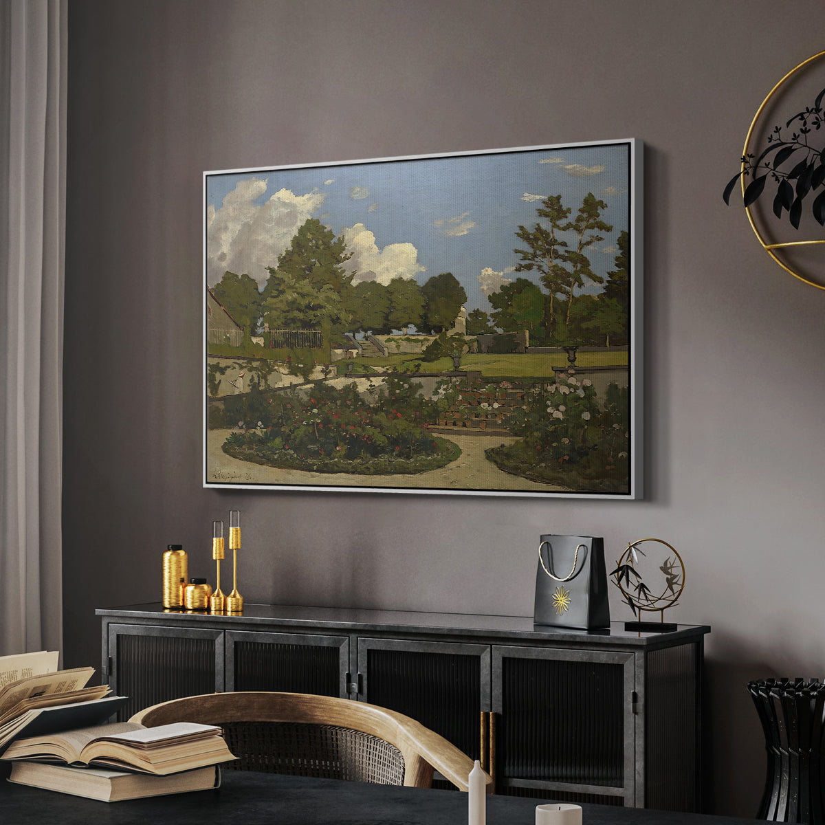 The Painter's Garden at Saint-Privé, 1886 - Floater Framed Canvas Print