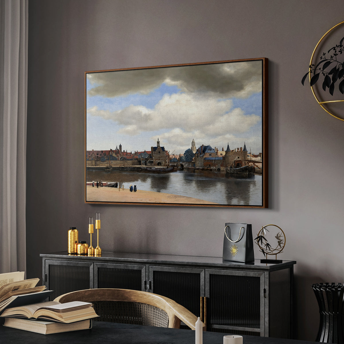 View of Delft, c. 1660-1661 - Floater Framed Canvas Print