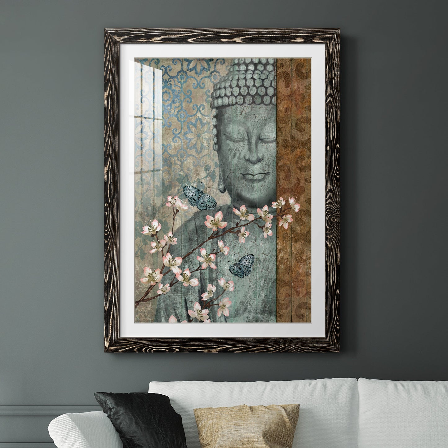 Buddha - Premium Framed Print - Distressed Barnwood Frame - Ready to Hang