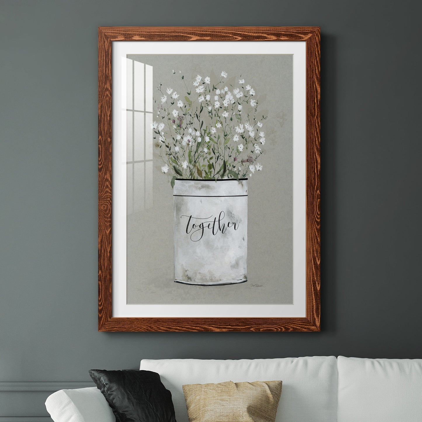 Bouquet of Grace Bucket Together - Premium Framed Print - Distressed Barnwood Frame - Ready to Hang