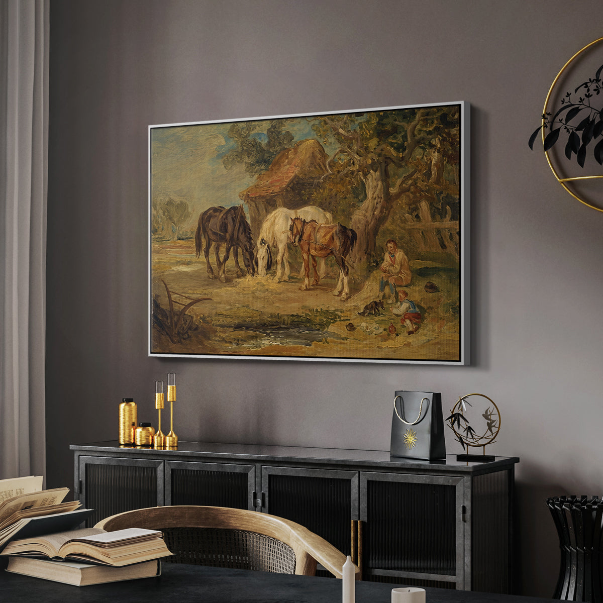 The Midday Meal, 1835 - Floater Framed Canvas Print