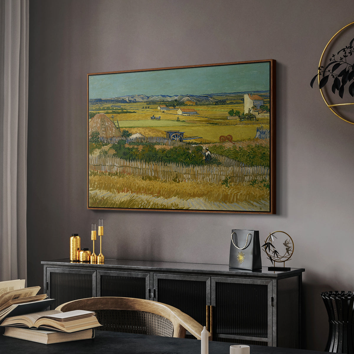 The Harvest, 1888 - Floater Framed Canvas Print