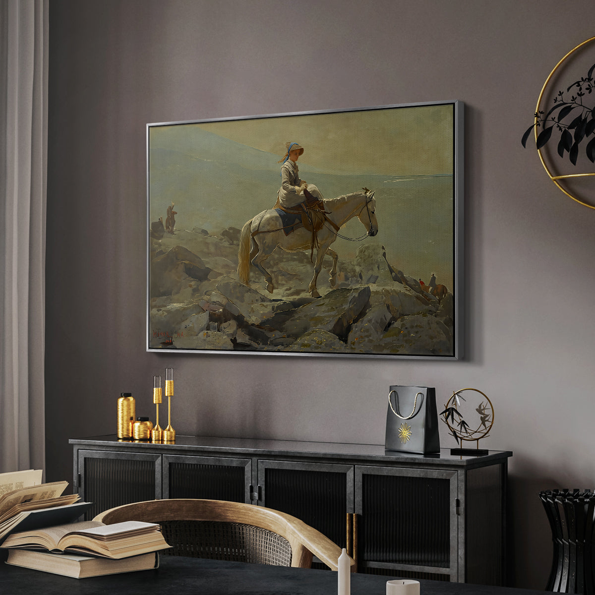 The Bridle Path, White Mountains, 1868 - Floater Framed Canvas Print