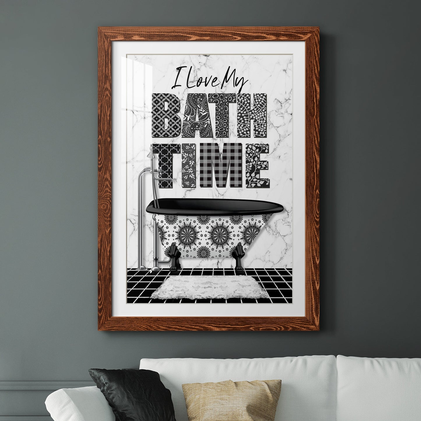 Bath Time - Premium Framed Print - Distressed Barnwood Frame - Ready to Hang