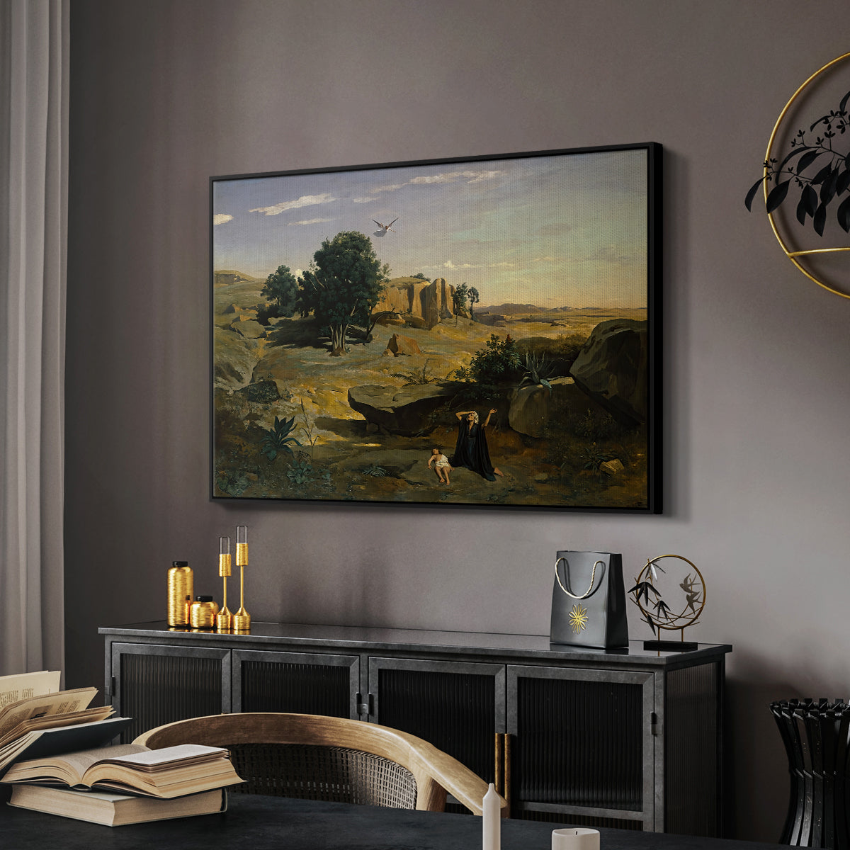 Hagar in the Wilderness, 1835 - Floater Framed Canvas Print