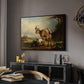 A Goat with Two Kids - Floater Framed Canvas Print