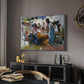Net Menders in Valencia, 1909 - Floater Framed Canvas Print