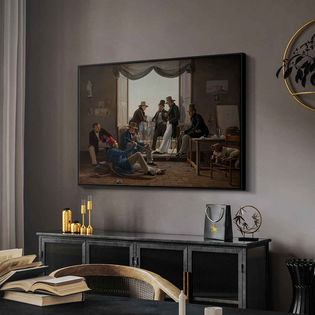 A Group of Danish Artists in Rome, 1837 - Floater Framed Canvas Print