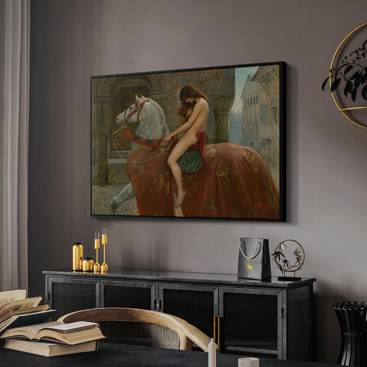 Lady Godiva, 1898 - Floater Framed Canvas Print