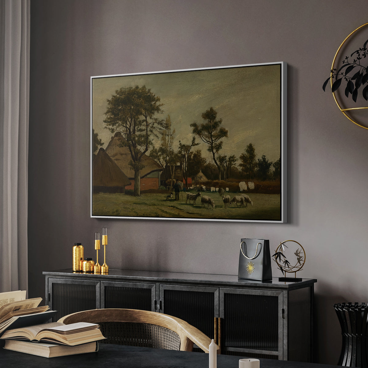 Farmhouse, c. 1865-1875 - Floater Framed Canvas Print