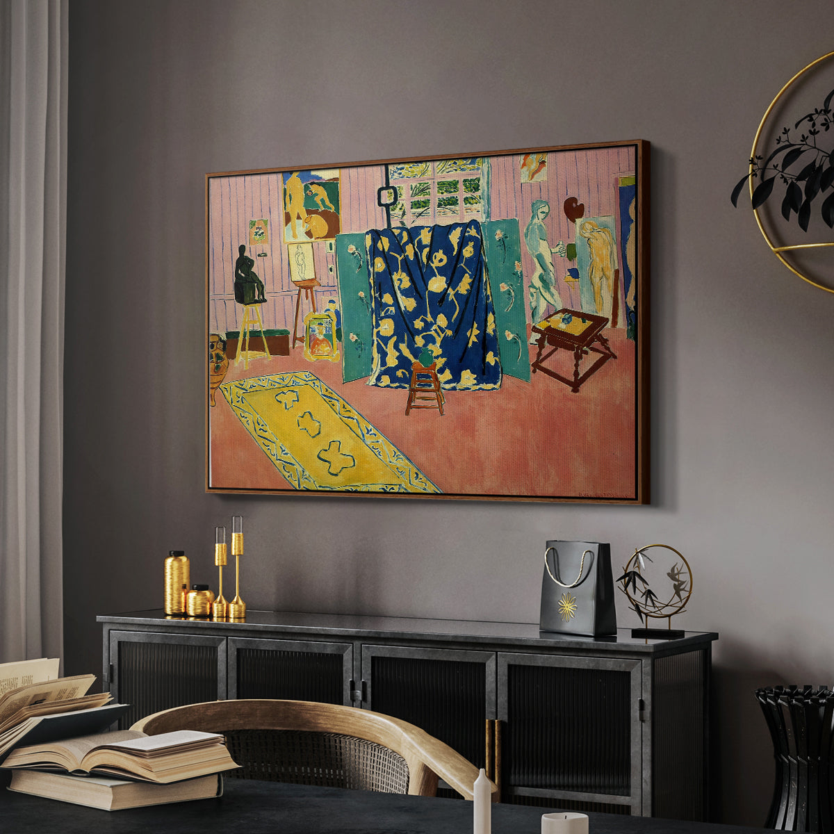 The Pink Studio (L'Atelier Rose), 1911 - Floater Framed Canvas Print