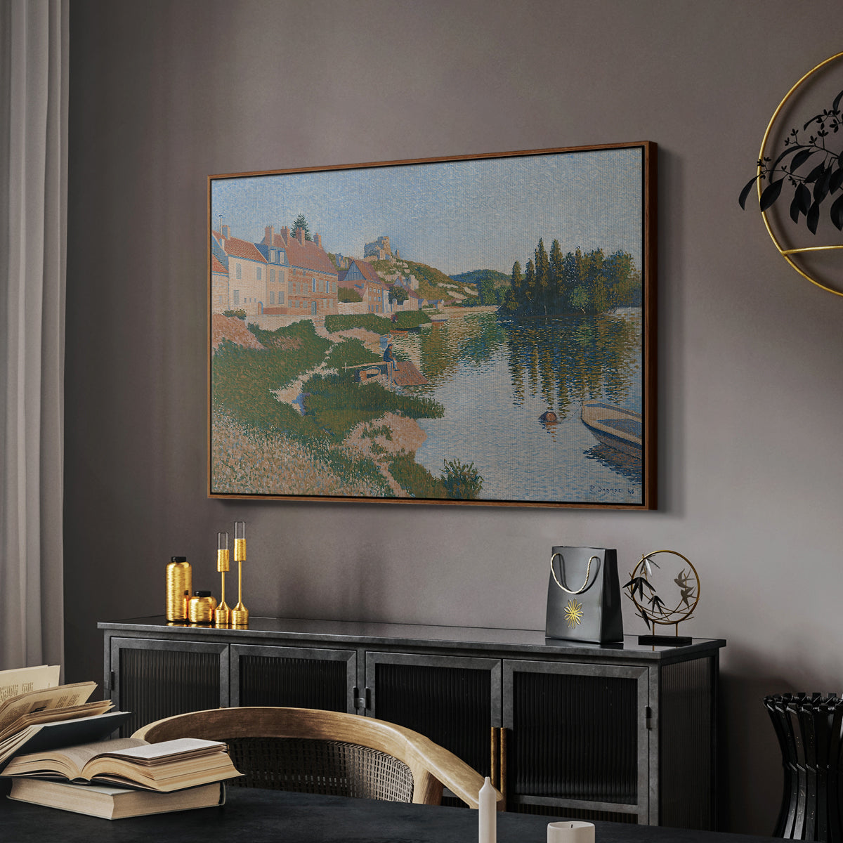 Les Andelys, Côte d'Aval, 1886 - Floater Framed Canvas Print