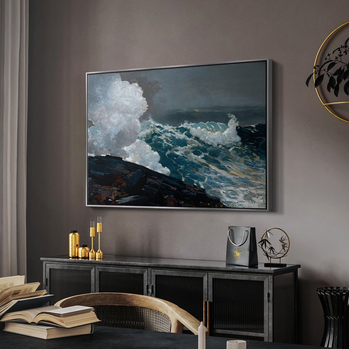 Northeaster, 1895 - Floater Framed Canvas Print