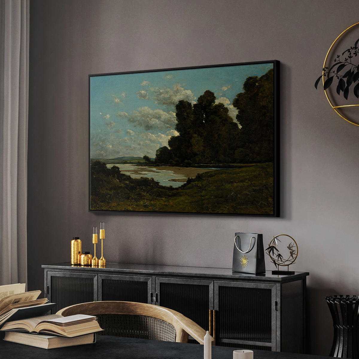 The River Loire at Nevers, 1901 - Floater Framed Canvas Print