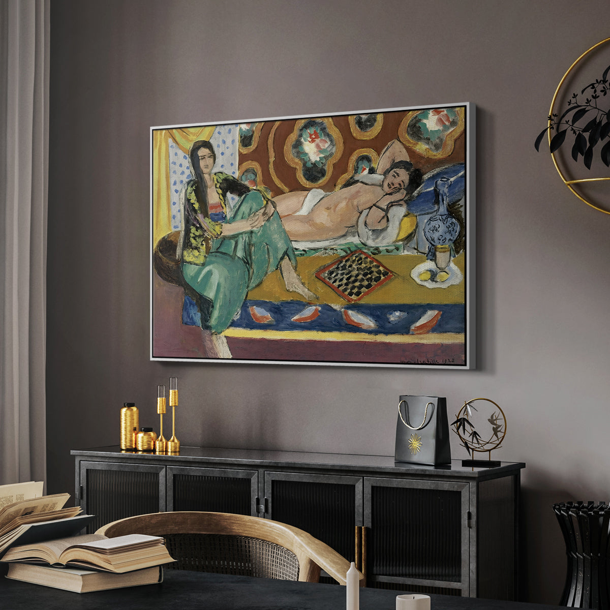 Odalisques Playing Checkers (Odalisques jouant aux dames), 1928 - Floater Framed Canvas Print
