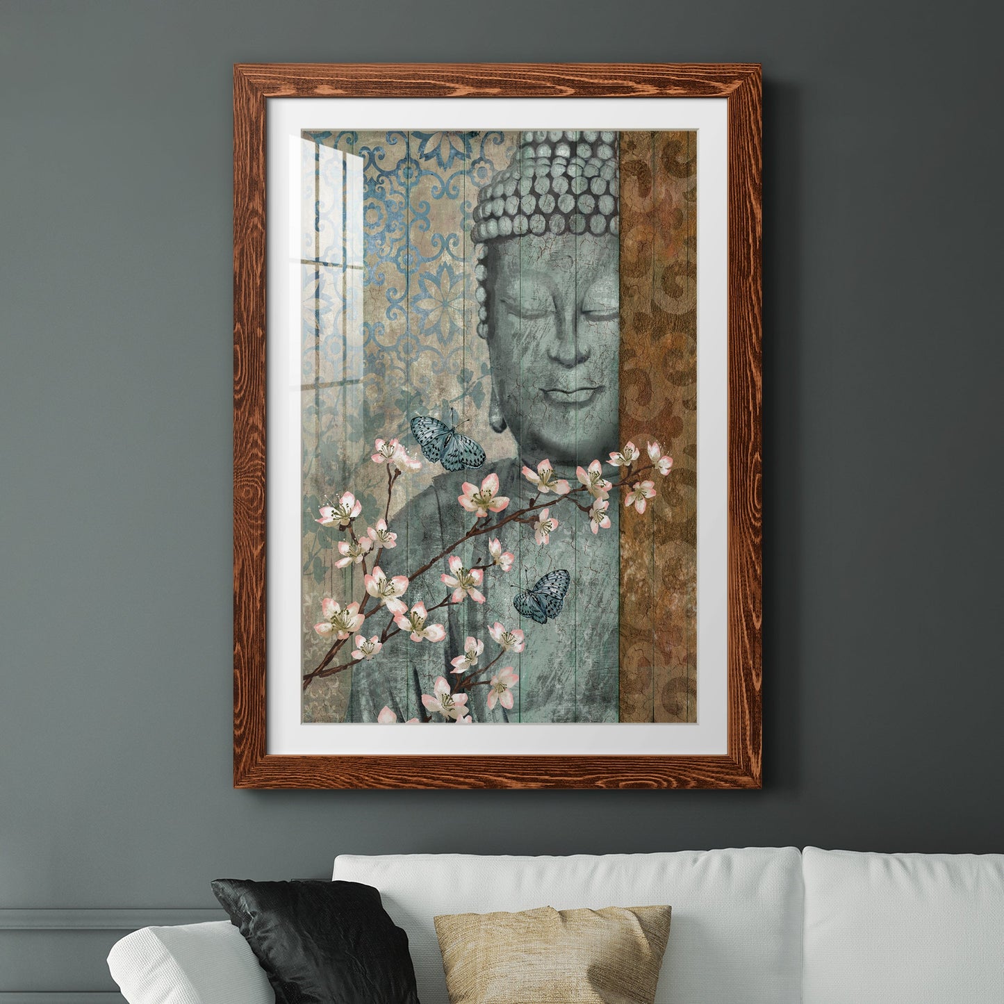 Buddha - Premium Framed Print - Distressed Barnwood Frame - Ready to Hang