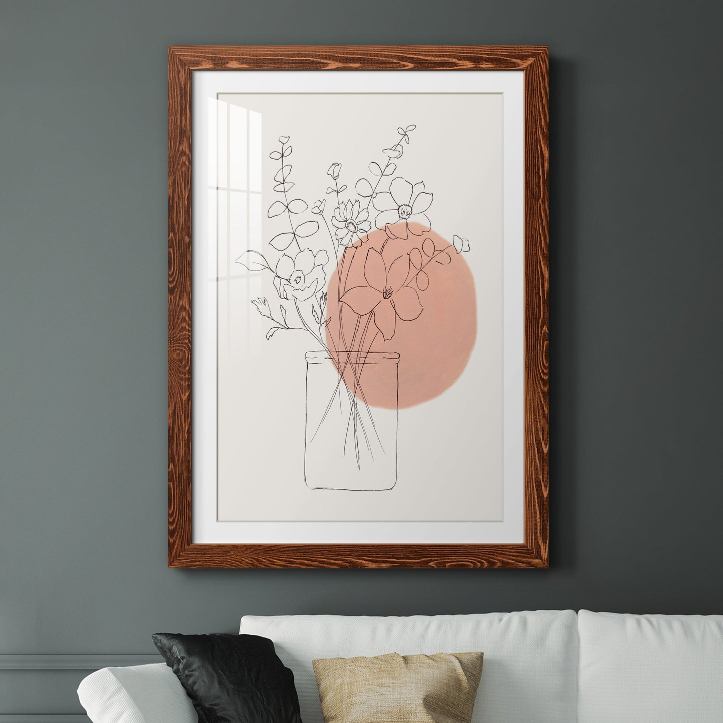 Contemporary Wildflower Bouquet - Premium Framed Print - Distressed Barnwood Frame - Ready to Hang